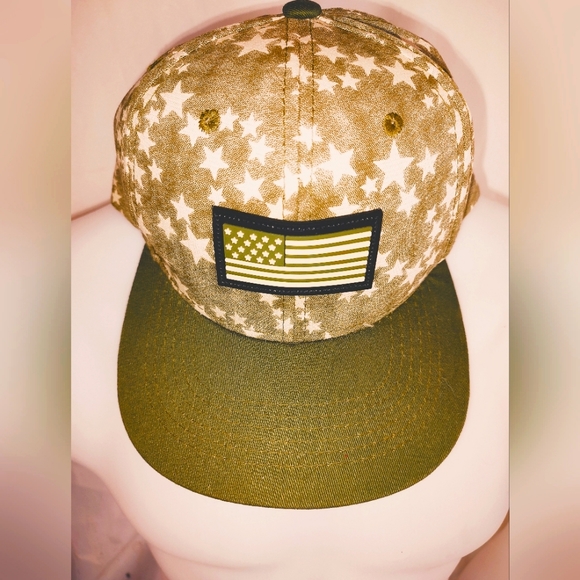ARMYCREW USA RUBBER FLAG PATCH EMBROIDERED STAR PANEL COTTON SNAPBACK CAP - Picture 1 of 2